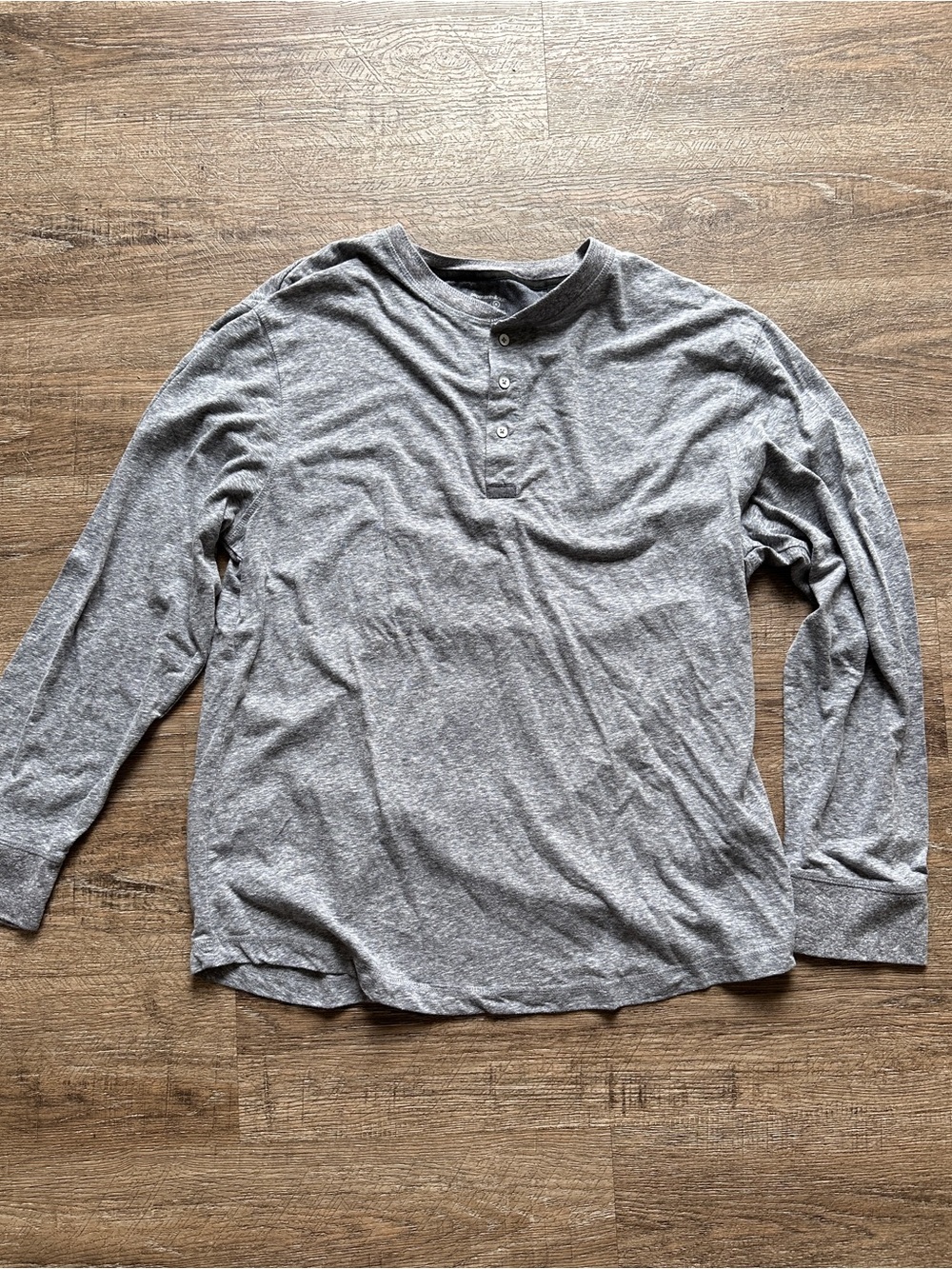 Paper Denim & Cloth Men's Gray Long Sleeve Henley Shirt Size XL